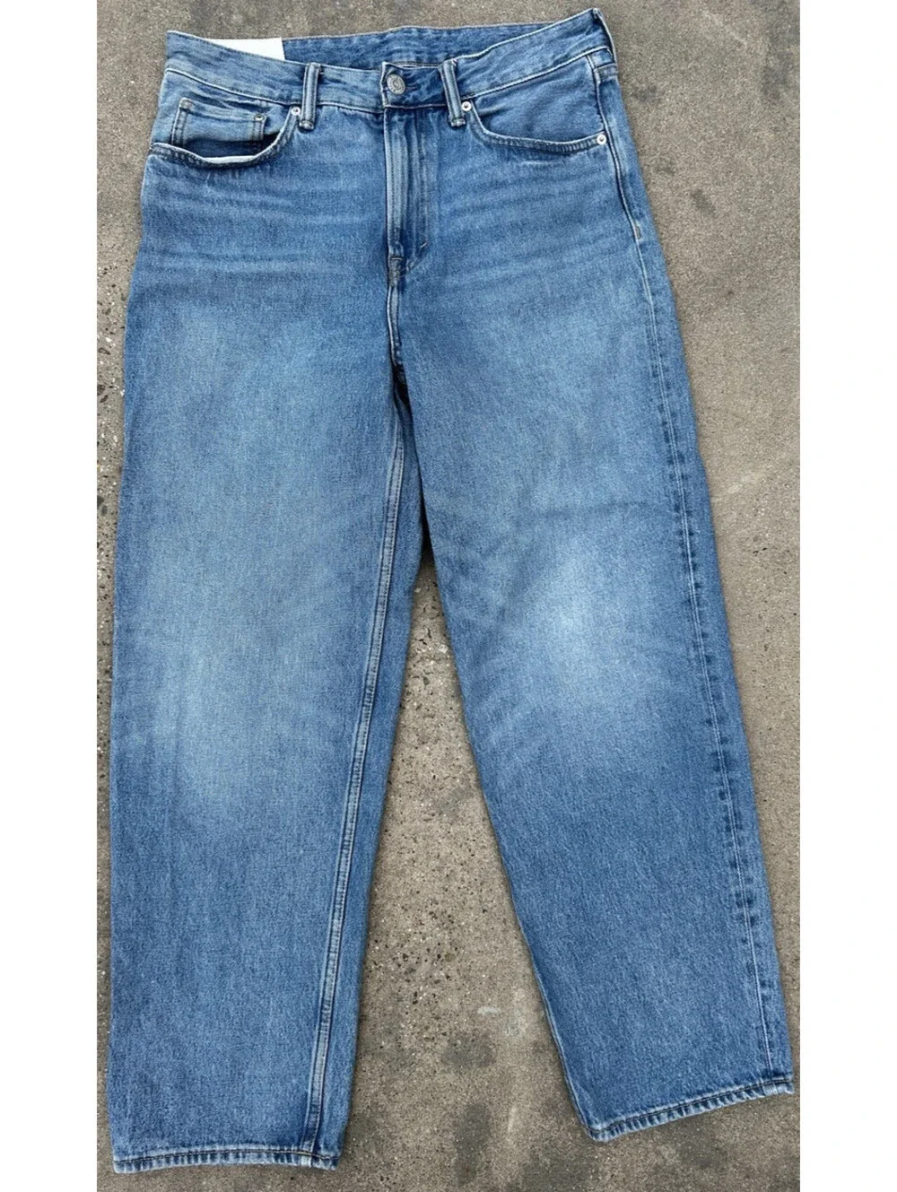 H&M 90’s Baggy Denim Blue Jeans Size 32W x 32L  Cotton Light Fading Loose Fit